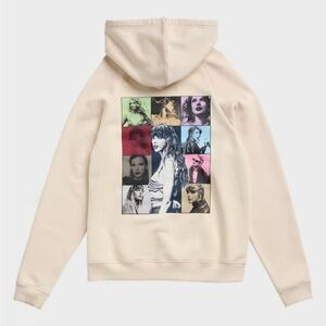 Taylor Swift Cream Hoodie with Multicolor Graphic